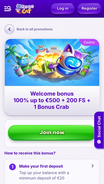 Robocat Willkommensbonus