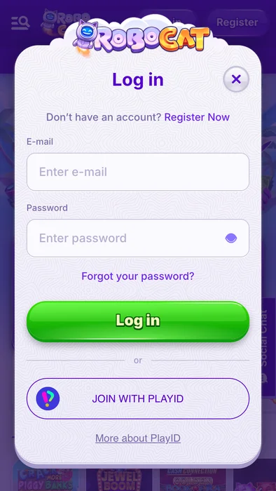 Robocat Kontoverifizierung
